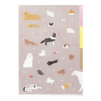 #デザインフィルミドリ(国内販売のみ） ファイリング用品 3ポケットクリアホルダー A4 イヌ柄 35667006