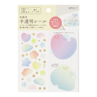 #デザインフィルミドリ(国内販売のみ） 色紙関連小物 カラー色紙用シール 半透明･S ふわふわ柄 82723006