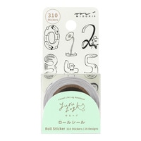 #デザインフィルミドリ(国内販売のみ） シール ロールシール･ゆるログ 26design･310枚入 数字柄 82732006