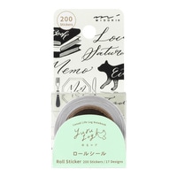 #デザインフィルミドリ(国内販売のみ） シール ロールシール･ゆるログ 17design･200枚入 カリグラフィー柄 82733006