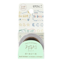 #デザインフィルミドリ(国内販売のみ） シール ロールシール･ゆるログ 18design･210枚入 リスト柄 82737006