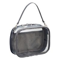 #リヒトラブ 身辺雑貨 myfa･デコレーションボックスポーチ ミニ・ワイド チャコールブラック A3309-24