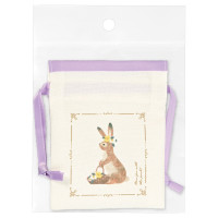 #エヌビー社 身辺雑貨 豆巾着･RESSA  花飾るうさぎ 4861302