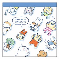 #マインドウエイブ メモ帳 ゴロゴロニャンスケスクエアメモ  ダラリホワイト 58089