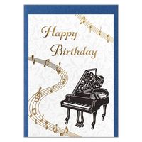 #エヌビー社 カード ミニカード　誕生日　ピアノ   4145103