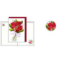 #クローズピン カード 多目的カード　赤花束   GC14905