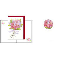 #クローズピン カード 多目的カード　ピンク花束   GC14906