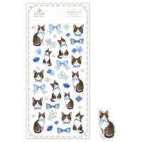 #クローズピン(国内販売のみ） シール たけいみきmondoクリアシール  タキシードキャット US15845