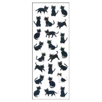 #奥山商会 シール ラメ入りシール  黒猫 CR345