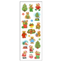 #奥山商会  ラメ入りシール  ベアークリスマス HR472