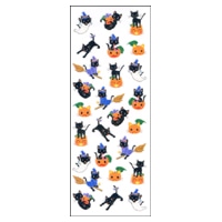 #奥山商会  ラメ入りシール  ハロウィーン黒猫 CR986