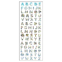 #奥山商会 シール プリズムシール  アルファベット大 シルバー PMS455