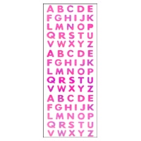 #奥山商会 シール オーロラシール  アルファベット5列ピンク AU452