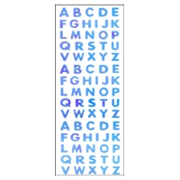 #奥山商会 シール オーロラシール  アルファベット5列水色 AU457