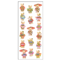 #奥山商会 シール 和風シール  着物テディベアー JQ360