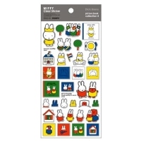 #スクエア(国内販売のみ）  ミッフィー 絵本クリアシール  グレー BW25-26