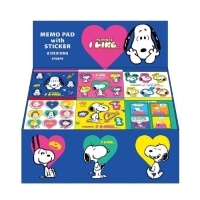 #スクエア(国内販売のみ） メモ帳 PEANUTS･スクエアメモ 什器セット 青 PA26-1