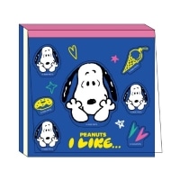 #スクエア(国内販売のみ） メモ帳 PEANUTS･スクエアメモ シール付 青 PA26-2