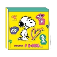 #スクエア(国内販売のみ） メモ帳 PEANUTS･スクエアメモ シール付 黄 PA26-6