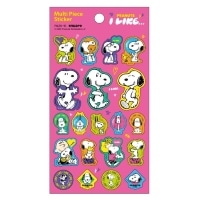 #スクエア(国内販売のみ） シール PEANUTS･マルチピースステッカー  ピンク PA26-15