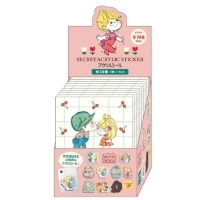 #スクエア(国内販売のみ）  水森亜土 シークレット アクリルシール［BOX］ ブラインド商品 ピンク AN26-1