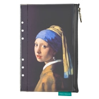 #スピーチバルーン ポーチ A5size-ポーチｖ  Vermeer-Pearl Earring BE F-256-05