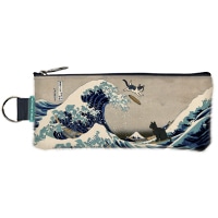 #スピーチバルーン 収納用品 旅する猫ペンケース ★ 北斎-かにゃがわ沖浪裏 P-320-21
