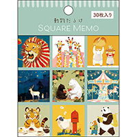 #パインブック メモ帳 ましかくメモ･動物だらけ  大きい動物 s611014