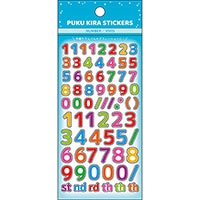 #パインブック シール ぷくキラシール 数字 ビビッド t631014