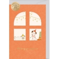 #古川紙工 メッセージカード 窓あきメッセージカード  ワンワンパーティー CS158