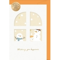 #古川紙工 メッセージカード 窓あきメッセージカード  雪だるま CS161