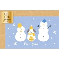 #古川紙工 ミニカード レトロ印刷ミニカード  雪だるまと犬 CC195