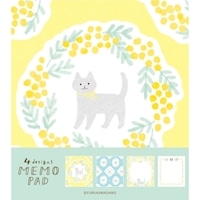#古川紙工 メモ帳 メモパッド  ミモザとネコ LM389