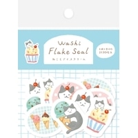 #古川紙工 シール 和紙フレークシール  ねことアイスクリーム QSA372