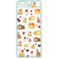 #古川紙工 シール お菓子などうぶつ工房ぷっくりシールシート　ケーキ QS393