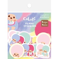 #古川紙工(国内販売のみ） シール 和紙フレークシール 5design:4枚入 モンチッチカラーズ A QSA392