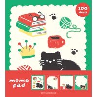 #古川紙工 メモ帳 メモパッド ４design･100Sheet 家とねこ LM480