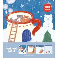 #古川紙工 メモ帳 メモパッド ４design･100Sheet 雪とくま LM481
