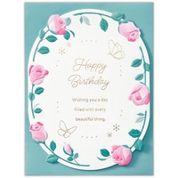 #日本ホールマーク(国内販売のみ） カード 誕生お祝い･カット･ローズフレーム  カット･ローズフレーム 849931