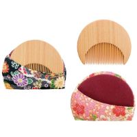 #表現社 身辺雑貨 ちりめんケース入半円くし   34-165