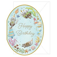 #チキュウグリーティングス カード バースデーカード  らっこ C01-0001