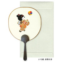 #チキュウグリーティングス カード 童うちわカード   紙風船 C29-0002