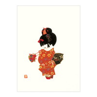 #チキュウグリーティングス カード 和風グリーティングカード  童カード C07-0046