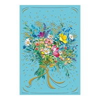 #チキュウグリーティングス カード　 バースデイカード  花とリボン AG360-54