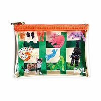 #KITERA 身辺雑貨 ネコラージュケース ファスナー付 チェックgreen F-NC-01