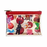 #KITERA 身辺雑貨 ネコラージュケース ファスナー付 ドットred F-NC-03