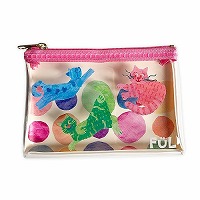 #KITERA 身辺雑貨 ネコラージュケース ファスナー付 ドットcolorful F-NC-04