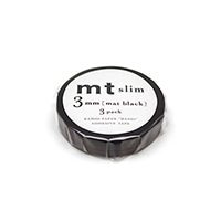 #カモ井 マスキングテープ slim 3mm マットブラック 3mm×7m 黒 MTSLIMS11R