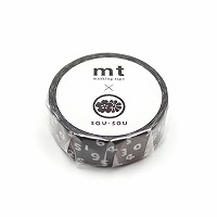 #カモ井 マスキングテープ mt SOU・SOU SO-SU-U昆濡羽色 15mm×7m  MTSOU22