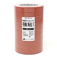 #カモ井加工紙(国内販売のみ） 梱包用品 mt･LargeCore強粘 封緘用･25m×10巻 ねじり梅赤橙･10P MT10L074